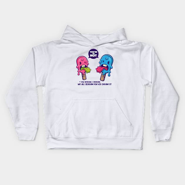 Ice Cream Kids Hoodie by Squinked